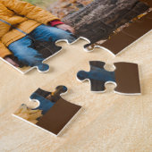 Gezelfoto Herfst Bruin Goud Hartjes Familie Legpuzzel (Zijkant)