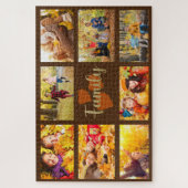 Gezelfoto Herfst Bruin Goud Hartjes Familie Legpuzzel (Verticaal)