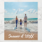 Gezelfoto vakantie reis herinnering wijn etiket (Enkel label)