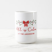 Gezellig "Alles is rustig" Gepersonaliseerde kerst Koffiemok (Center)