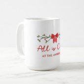 Gezellig "Alles is rustig" Gepersonaliseerde kerst Koffiemok (Voorkant links)