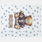 Gezellig Amerikaans Football Teddy Bear Blanket vo Fleece Deken (Voorkant (Horizontaal))