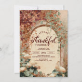 Gezellig Autumn Archway Thanksgiving Diner Kaart (Voorkant)