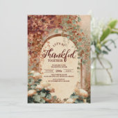 Gezellig Autumn Archway Thanksgiving Diner Kaart (Staand voorkant)