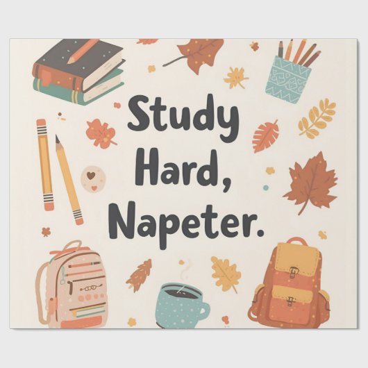 Gezellig Autumn Back-to-School Wrapping Paper Cadeaupapier (Vlak)