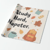 Gezellig Autumn Back-to-School Wrapping Paper Cadeaupapier (Uitgerold)