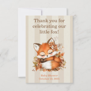Gezellig Autumn Fox Baby shower Gezellig Woodland Bedankkaart