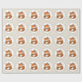 Gezellig Autumn Fox Baby shower Gezellig Woodland Cadeaupapier (Vlak)