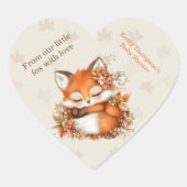 Gezellig Autumn Fox Baby shower Gezellig Woodland  Hart Sticker (Voorkant)