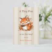 Gezellig Autumn Fox Baby shower Gezellig Woodland Informatiekaartje (Staand voorkant)