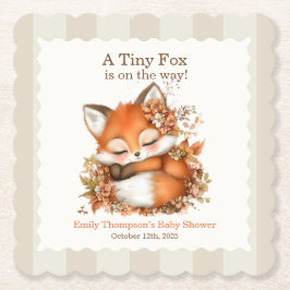 Gezellig Autumn Fox Baby shower Gezellig Woodland  Kartonnen Onderzetters