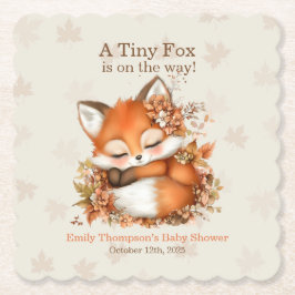 Gezellig Autumn Fox Baby shower Gezellig Woodland  Kartonnen Onderzetters