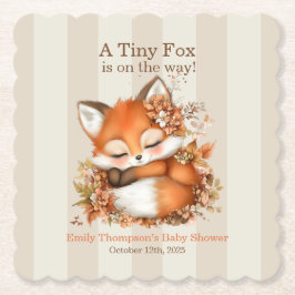 Gezellig Autumn Fox Baby shower Gezellig Woodland  Kartonnen Onderzetters