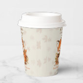 Gezellig Autumn Fox Baby shower Gezellig Woodland Papieren Bekers (Rechts)