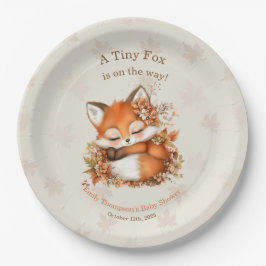 Gezellig Autumn Fox Baby shower Gezellig Woodland  Papieren Bordje