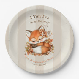 Gezellig Autumn Fox Baby shower Gezellig Woodland  Papieren Bordje