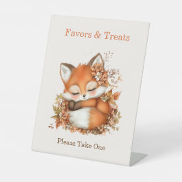 Gezellig Autumn Fox Baby shower Gezellig Woodland  Reclamebord Met Voetstuk