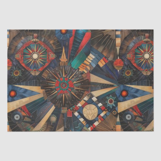 Gezellig beige "Ancient Indigenous Chronicles" Wee Tissuepapier (Voorkant)