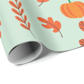 Gezellig blad en pompoen naadloos inpakpapier (Rol Hoek)