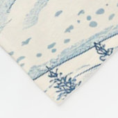 Gezellig Blauw Kerstscène Ontwerp Fleece Deken (Hoek)