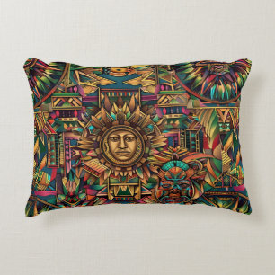 Gezellig Blauw "Levendig Historisch Embleem" Pluch Accent Kussen