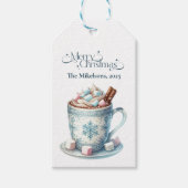 Gezellig Blauw Rustiek Kerst Cadeaulabel (Voorkant)
