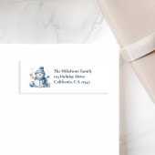 Gezellig Blauw Rustiek Kerst Etiket