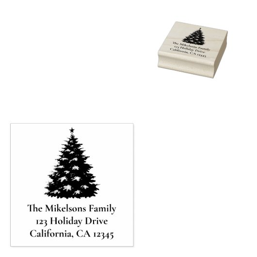 Gezellig Blauw Rustiek Kerst Rubberstempel (Gestempeld)