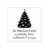 Gezellig Blauw Rustiek Kerst Rubberstempel (Afrduk)