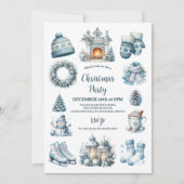 Gezellig Blauw Rustiek Kerstfeest Kaart (Voorkant)