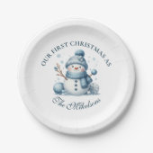 Gezellig Blauw Rustiek Kerstfeest Papieren Bordje (Voorkant)