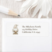 Gezellig Blauw Rustiek Santa Adres Etiket (Insitu)