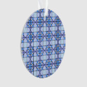 Gezellig blauw weervane quiltblok geometrisch ornament (voorkant)