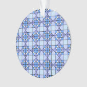 Gezellig blauw weervane quiltblok geometrisch ornament (voorkant)