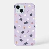 Gezellig bloempatroon iPhone 15 case (Achterkant)