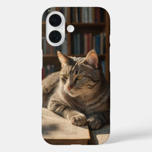 Gezellig boek Cat iPhone 16 Hoesje