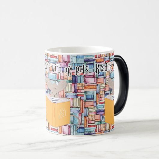 Gezellig boek lezen met huisdieren - hartverwarmen magische mok (Voorkant rechts)