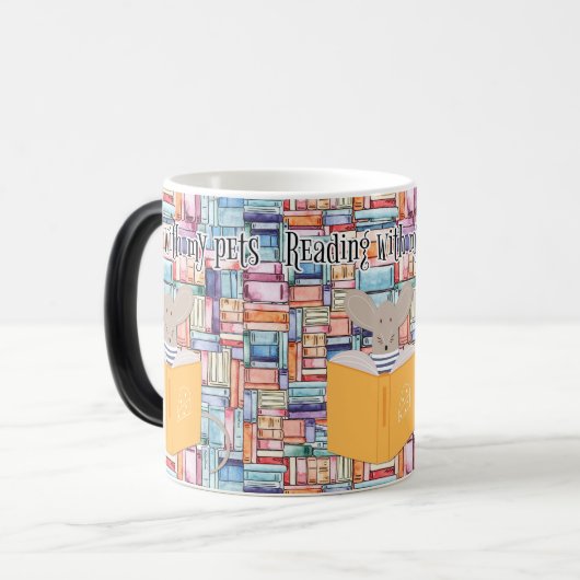 Gezellig boek lezen met huisdieren - hartverwarmen magische mok (Voorkant links)