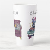 Gezellig boek liefhebber Homebody Introvert Naam L Latte Mok (Voorkant)