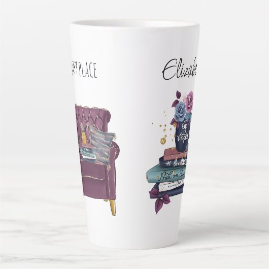 Gezellig boek liefhebber Homebody Introvert Naam L Latte Mok (Voorkant)