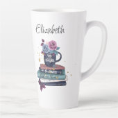 Gezellig boek liefhebber Homebody Introvert Naam L Latte Mok (Rechts)