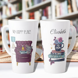 Gezellig boek liefhebber Homebody Introvert Naam L Latte Mok