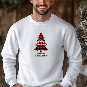 Gezellig boerderijplaid boom Kerst hoodie outfit