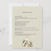 Gezellig boho glamping tipi bruidsfeest slaapfeest kaart (Achterkant)