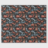 Gezellig Bos Bos Dier Kerstmis Cadeaupapier (Vlak)