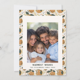 Gezellig Botanisch Sinaasappel Vakantie Fotokaart Feestdagenkaart