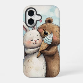 Gezellig Bunny & Beer Ice Cream Love Anime Telefoo iPhone 16 Hoesje