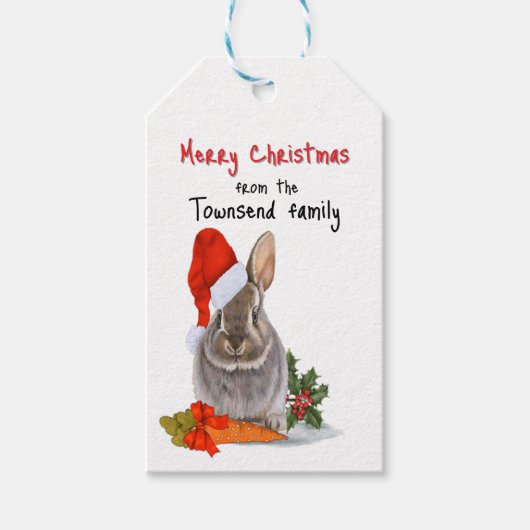 Gezellig Bunny Christmas Gift Label Cadeaulabel (Voorkant)