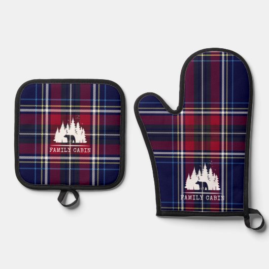 Gezellig Cabin Decor, Klassiek Geplaatst in Marine Ovenwant & Pannenlap Set (Voorkant)