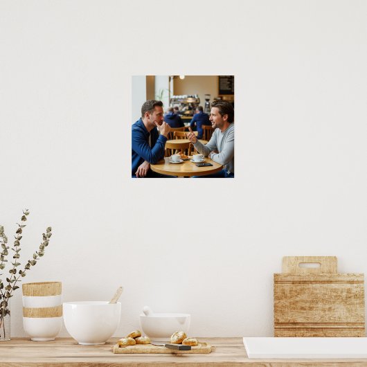 Gezellig café gesprek poster (Keuken)